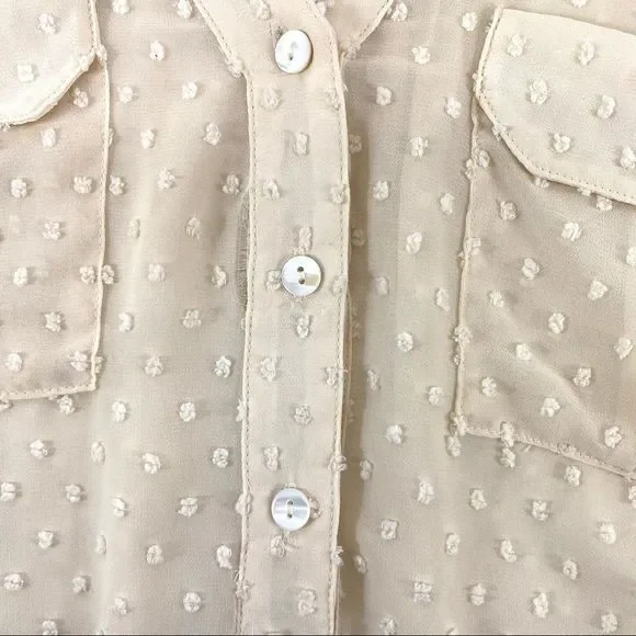 Stitch Fix Ellison Swiss Dot top ivory blouse -M - Picture 15 of 17